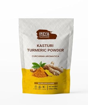 Kasthuri Manjal Powder for Skin and Face Care 3.5 oz | Kasturi Turmeric, Wild Turmeric powder | Curcuma Aromatica | Helps in Glowing Skin Acne and Radiant skin 100g