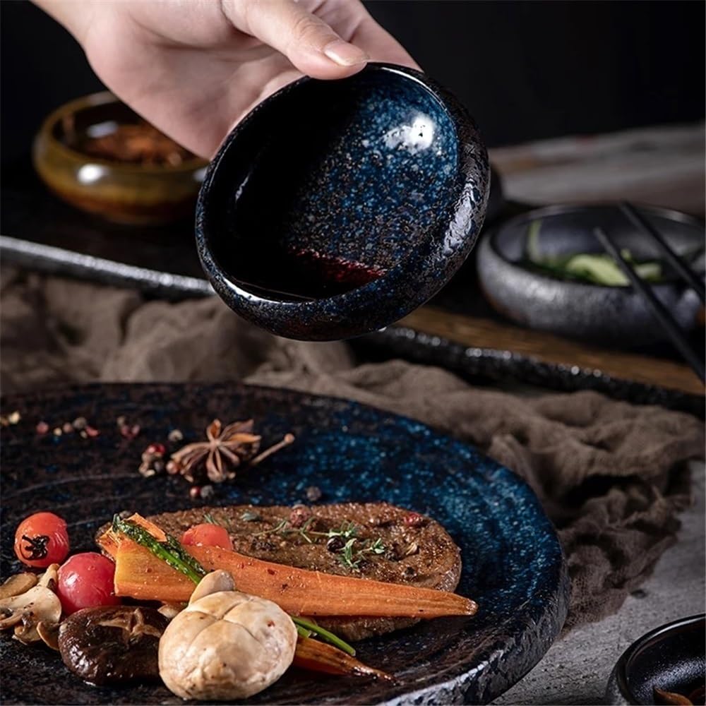 Sojasauce Dip-Schüssel-Set, Keramik-Gewürzschalen, runde kleine Schalen für Soße, Dip-Schalen, Küchenbeilage, Serviergeschirr – perfekt für Unterhaltung und den täglichen Gebrauch