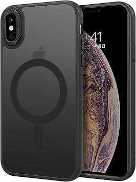 DOMAVER iPhone X Case, iPhone XS Case, Compatible with Magsafe, US Military MIL Standard, Shockproof, Matte, Translucent, Anti-Fingerprint, Wireless, Scratch-Resistant Back, Anti-Slip, Non-Yellowing