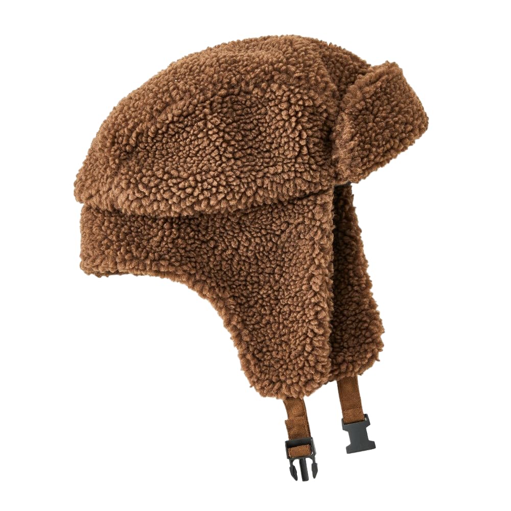 Goodfellow & Co Men's Polyester All Over Faux Shearling Trapper Hat - (One Size, Brown)