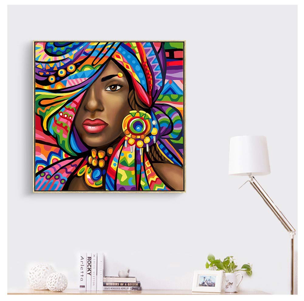 YSCOLOR Diamond Painting Ricamo Diamante Pieno Donna Africana Ritratto 5D DIY Pittura Diamante Punto Croce Kit 3D Diamante 2019 Modello Regali 30X40cm