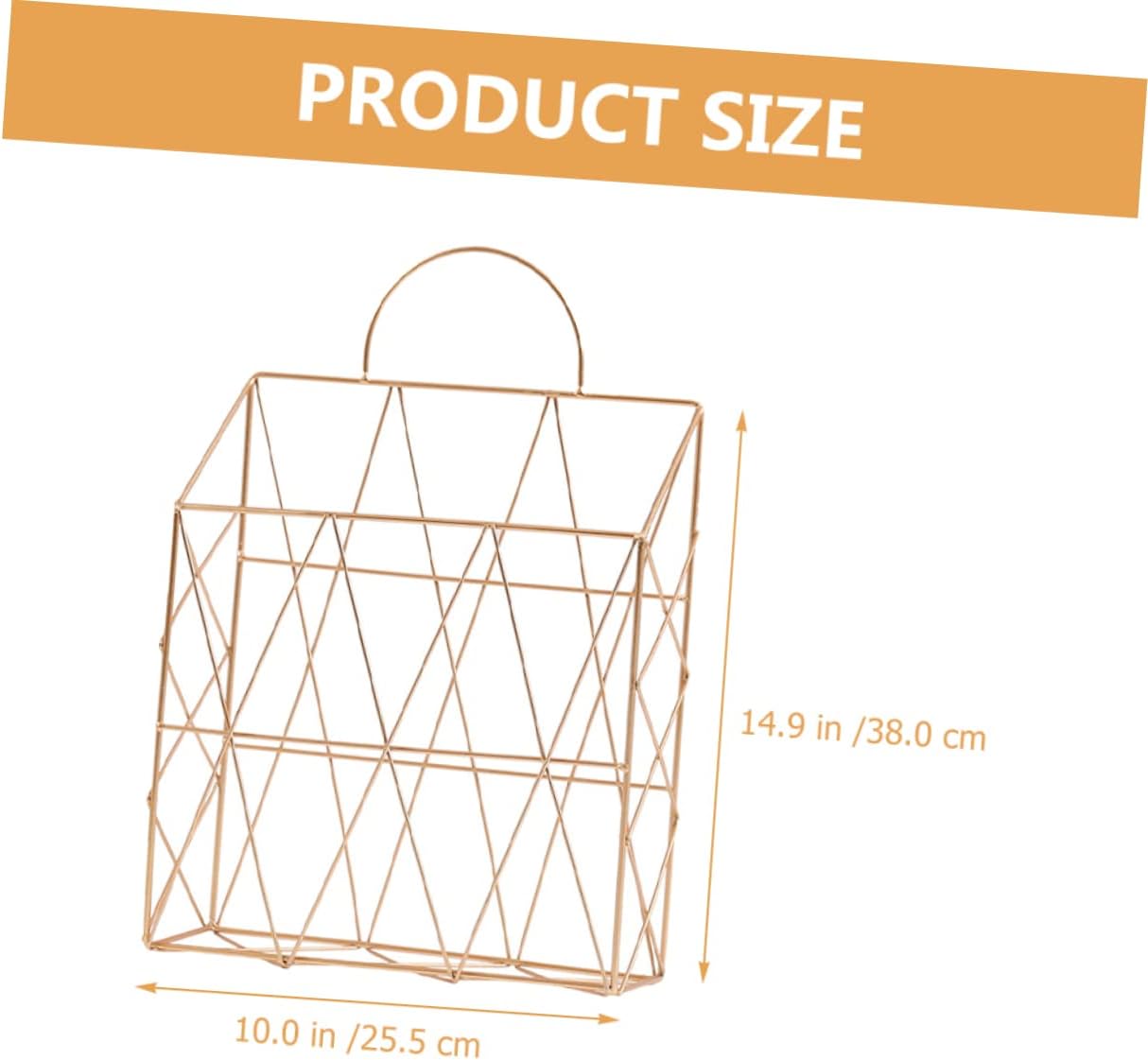 Xmas Golden Iron Wire Storage Basket with Handles for Home Organization image 5