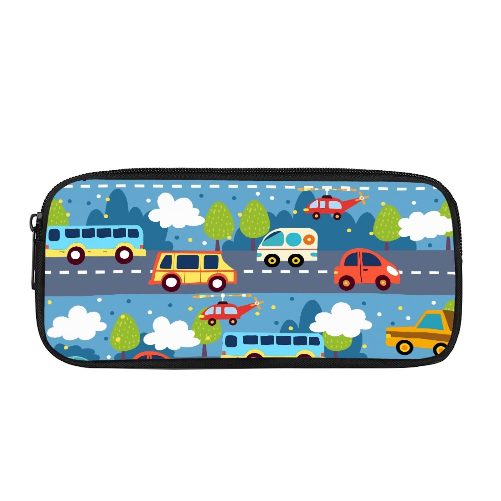 Coloranimal Traffic Cartoon Pencil Case for Boys Kids Pencil Bag Girls Pencil Box Holder Large Capacity Pencil Pouch Lightweight Pen Pouch Bag with Zipper — image 1