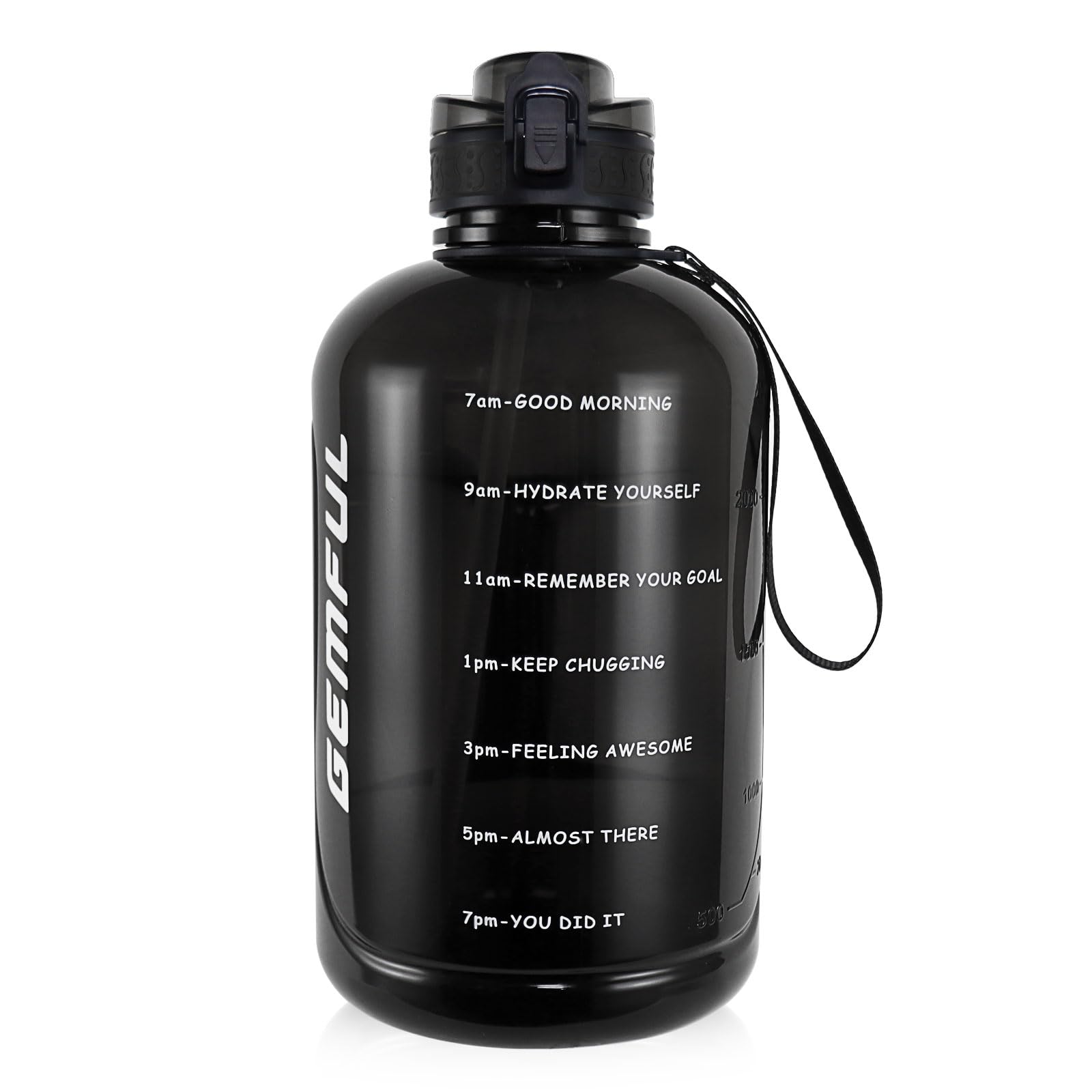 GEMFUL 3 Liter Trinkflasche mit Zeitmarker