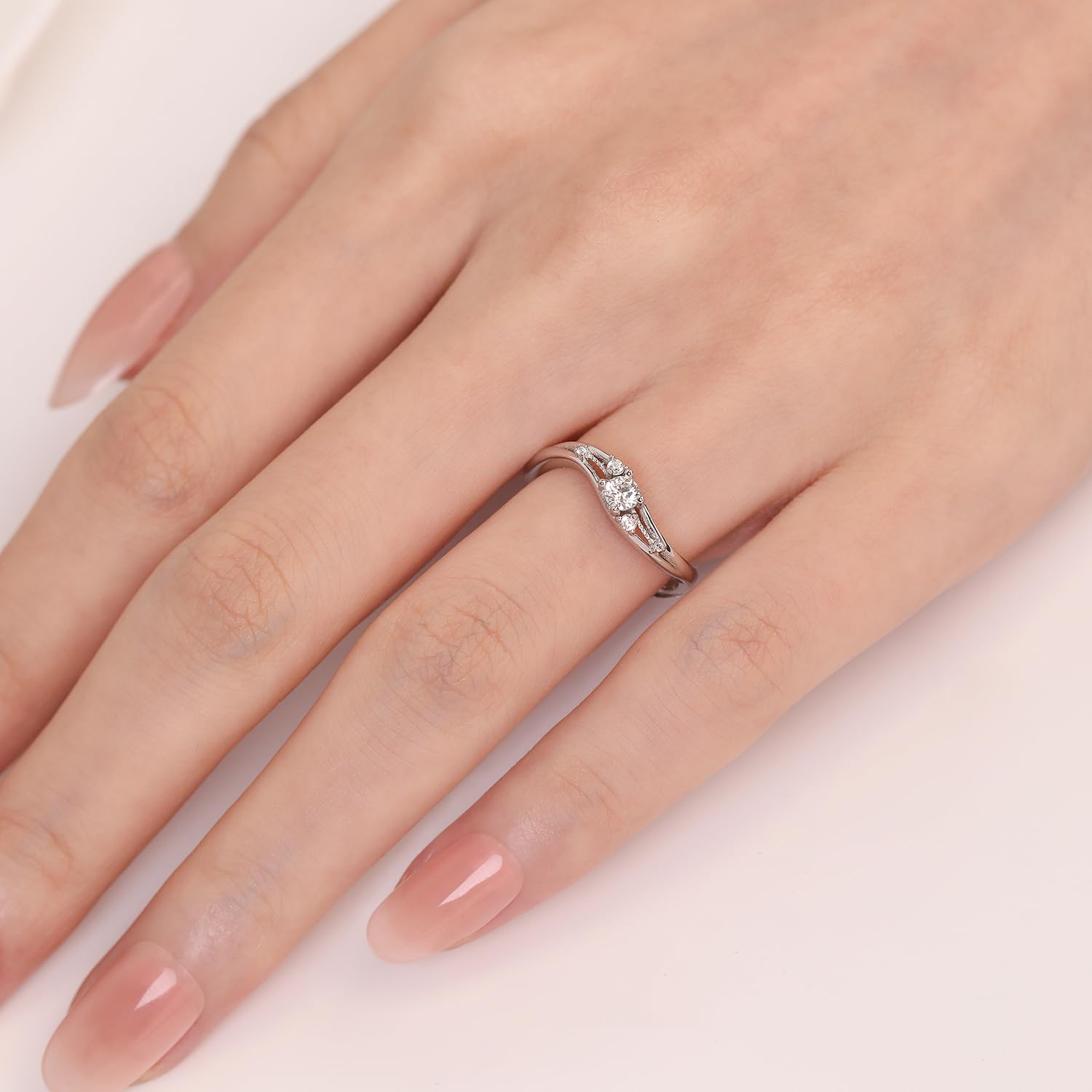Meissa Anelli Coordinati per Coppie, per Lei e Lui, Anelli Promessa in Argento 925 con Zirconi, Set Fedi Intrecciate, Idea Regalo per San Valentino e Anniversari