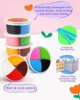 Vista 8 de Kit de arcilla seca al aire para 12 animales, arcilla para modelar, 12 cajas para niños con herramientas de escultura y tutoriales, modelo mágico