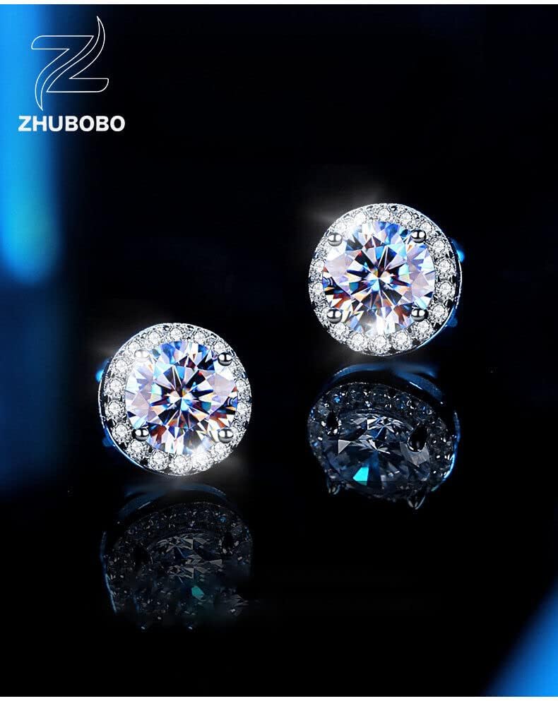 GRA Certificate Moissanite D Color VVS1 Women's Sterling Silver Earrings RG72