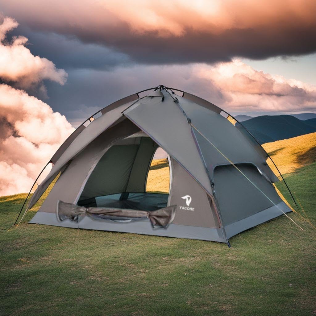 YACONE テント ワンタッチテント 3～4人用 2WAY テント 二重層 設営