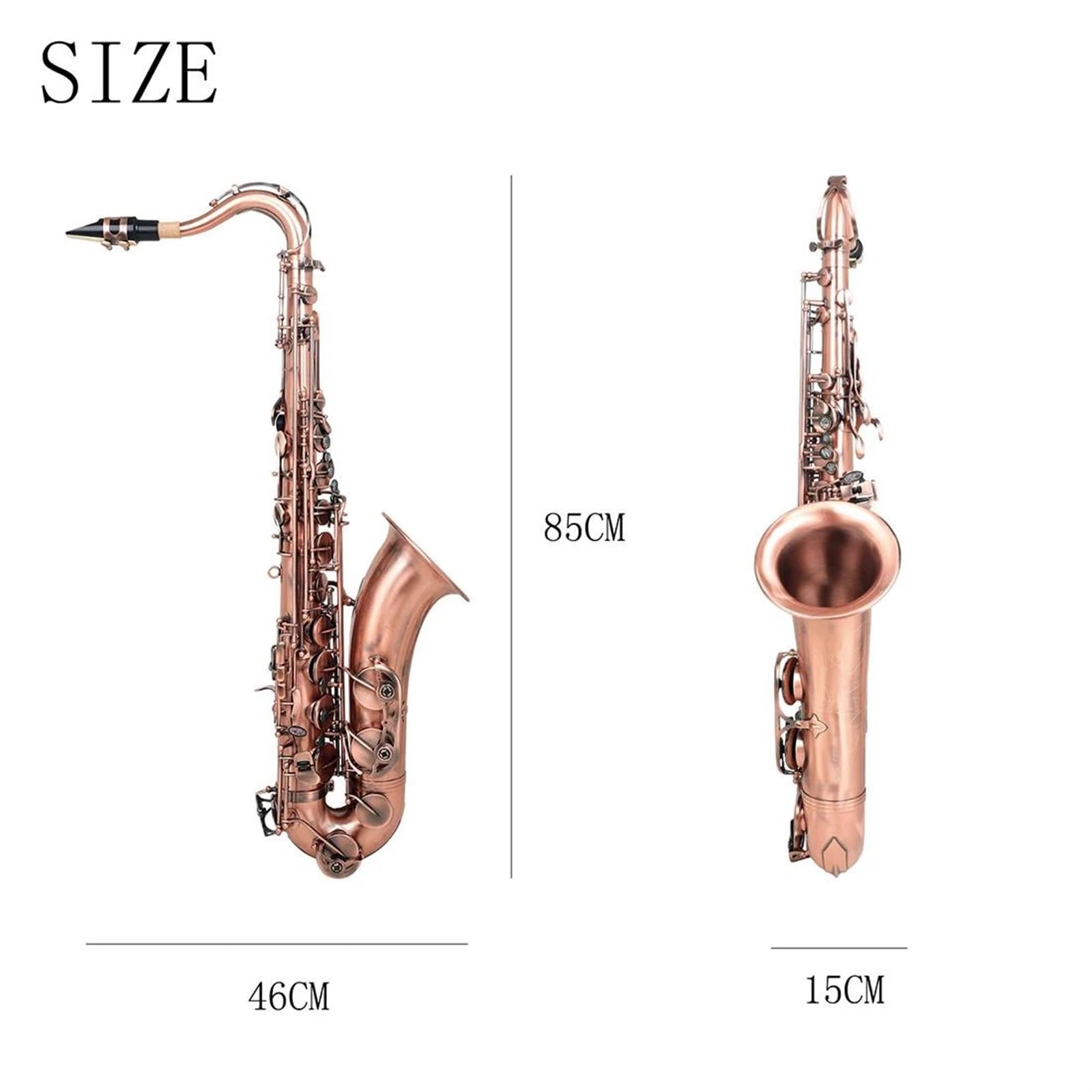 Saksofon Saksofon Tenorowy Mosiężny Złoty Lakier B-płaski Saksofon Tenorowy Instrument Dęty Drewniany Z Futerałem I Akcesoriami