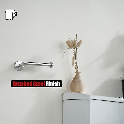 Miniatura 6 de JQK TPH120-BN - Soporte de papel higiénico, 5 pulgadas, acero inoxidable 304 de grosor de 0.031 in, dispensador de papel de seda para baño, soporte