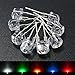 MASUNN 20Pcs 8Mm Cappello di Paglia Blu Verde Giallo Rosso LED Acqua Chiaro Diodi Emettitori di Luce Lampada - Bianco