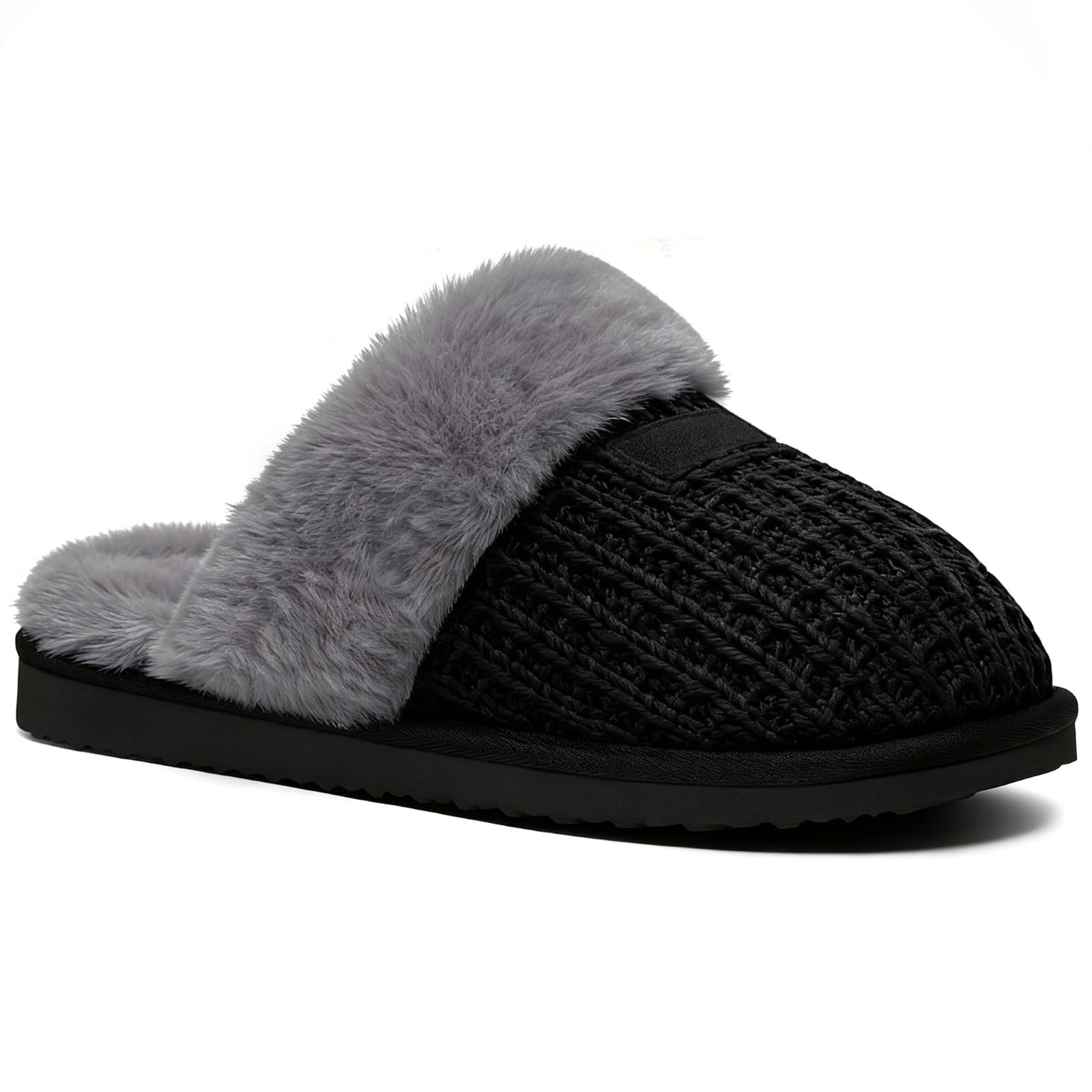 Litfun Fuzzy Memory Foam Slippers for Women Indoor Outdoor House Shoes