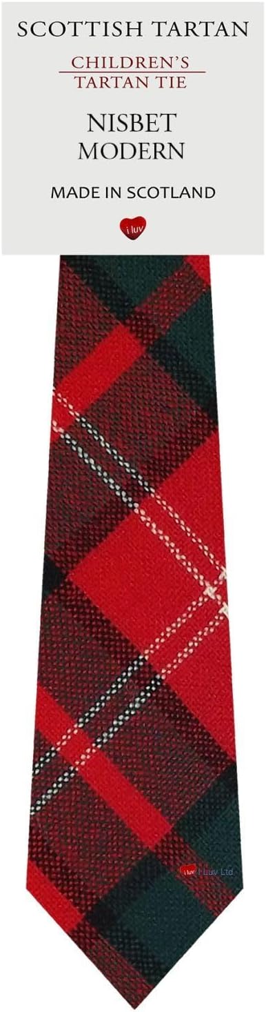 I LUV LTD Boys All Wool Tie Woven And Made in Scotland in Nisbet Modern Tartan