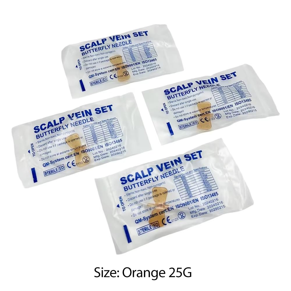 Veterinary Infusion Needle Catheter, 50 Pieces Per Box,Disposable Iv Infusion Needle,25G Sterile Individually Packaged