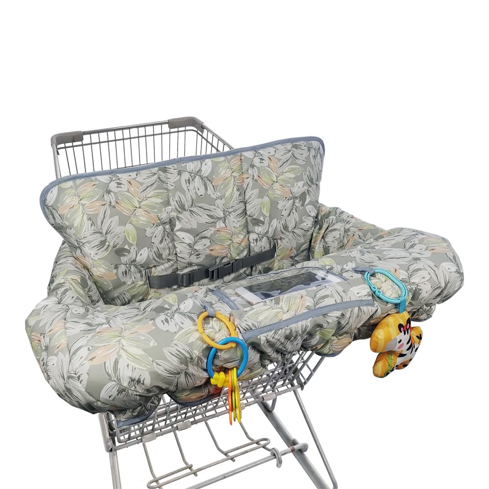 Shopping Cart Cover for Baby boy Girl, Multi-in-1 Cart Covers for Babies, Infant High Chair Cover, Machine Washable, Soft Padded Grocery cart seat Cushion Cover, Purple dot