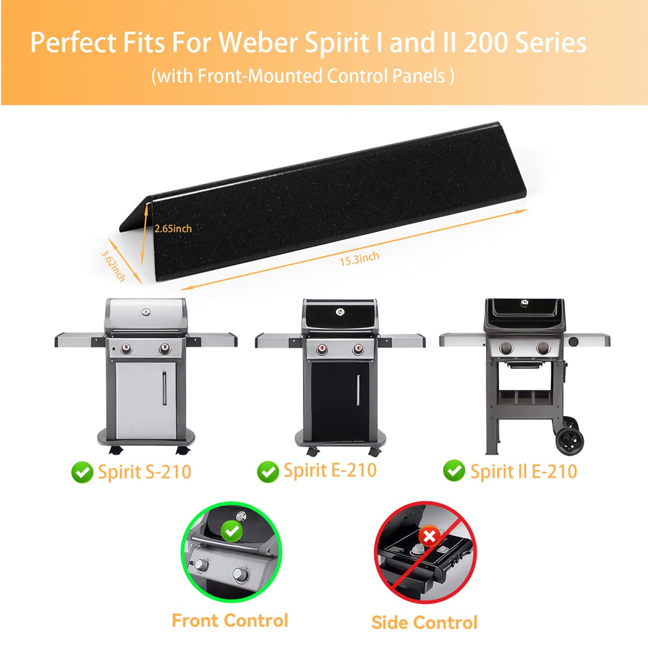 Porcellana smaltata Flavorizer Bars 38,9 cm do Weber Spirit I II E-210 E-220 S-210 S-220
