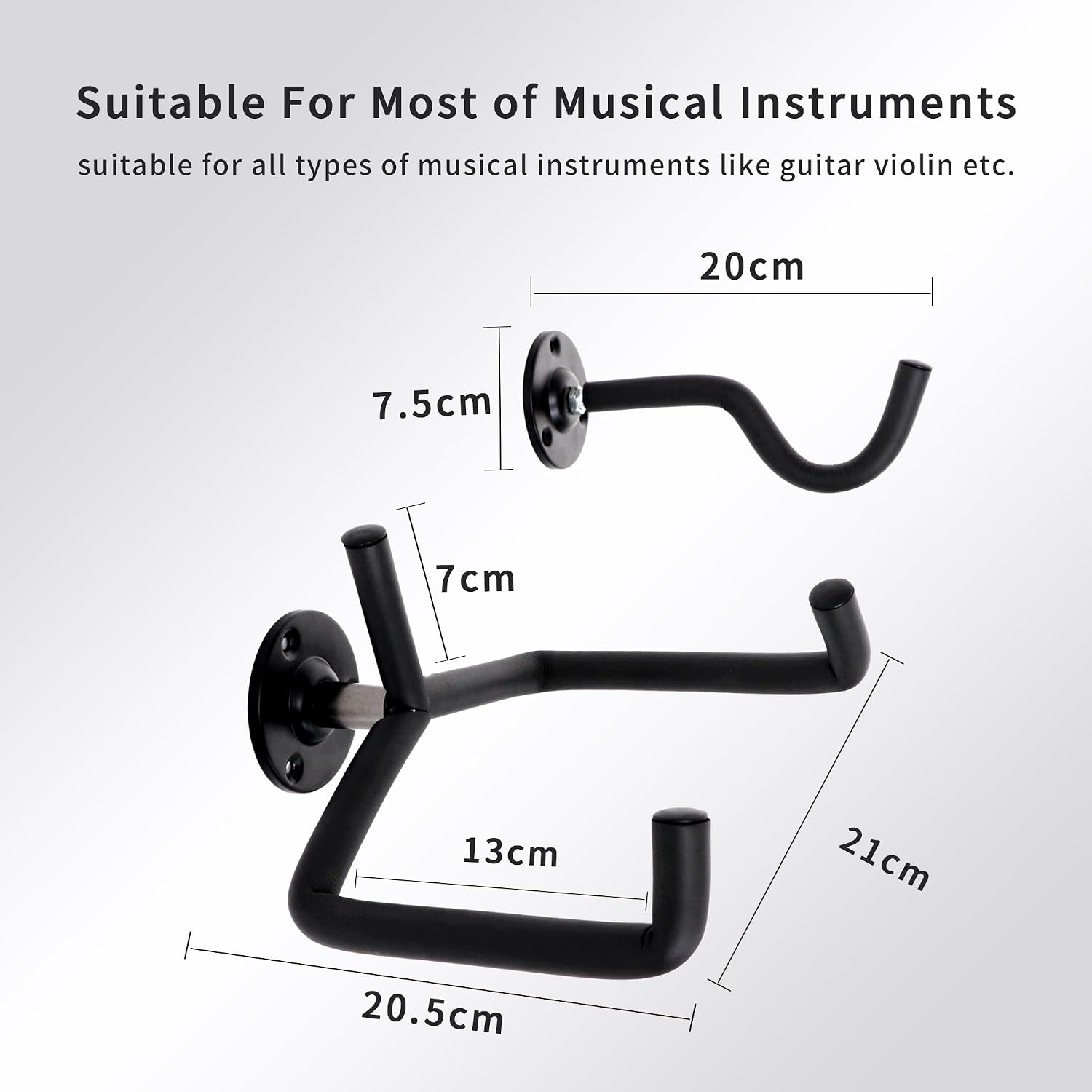Guitar Wall Hanger Holder Set Ukulele Wall Mount Horizontal Hook