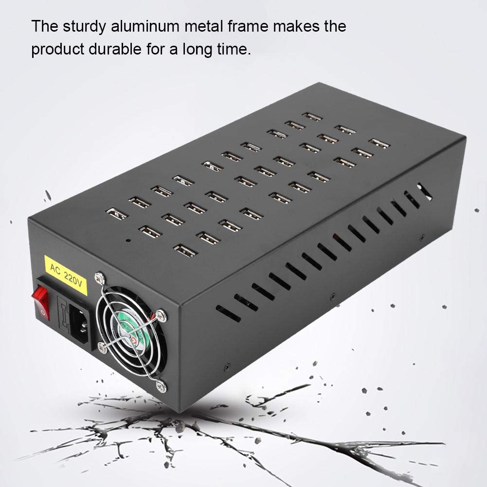 Stazione di Ricarica Hub USB, 30 Porte USB 3.0 Hub con Interruttore per la Ricarica Rapida Prestazioni, USB Hub 3.0 Alimentato per Telefoni Cellulari/Tablet