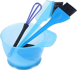 Kit de Herramientas para Teñir El Cabello 5 Piezas para El Hogar Salón Cuenco para Teñir Cepillo para Los Oídos Reutilizables Fáciles de Limpiar Color Azul