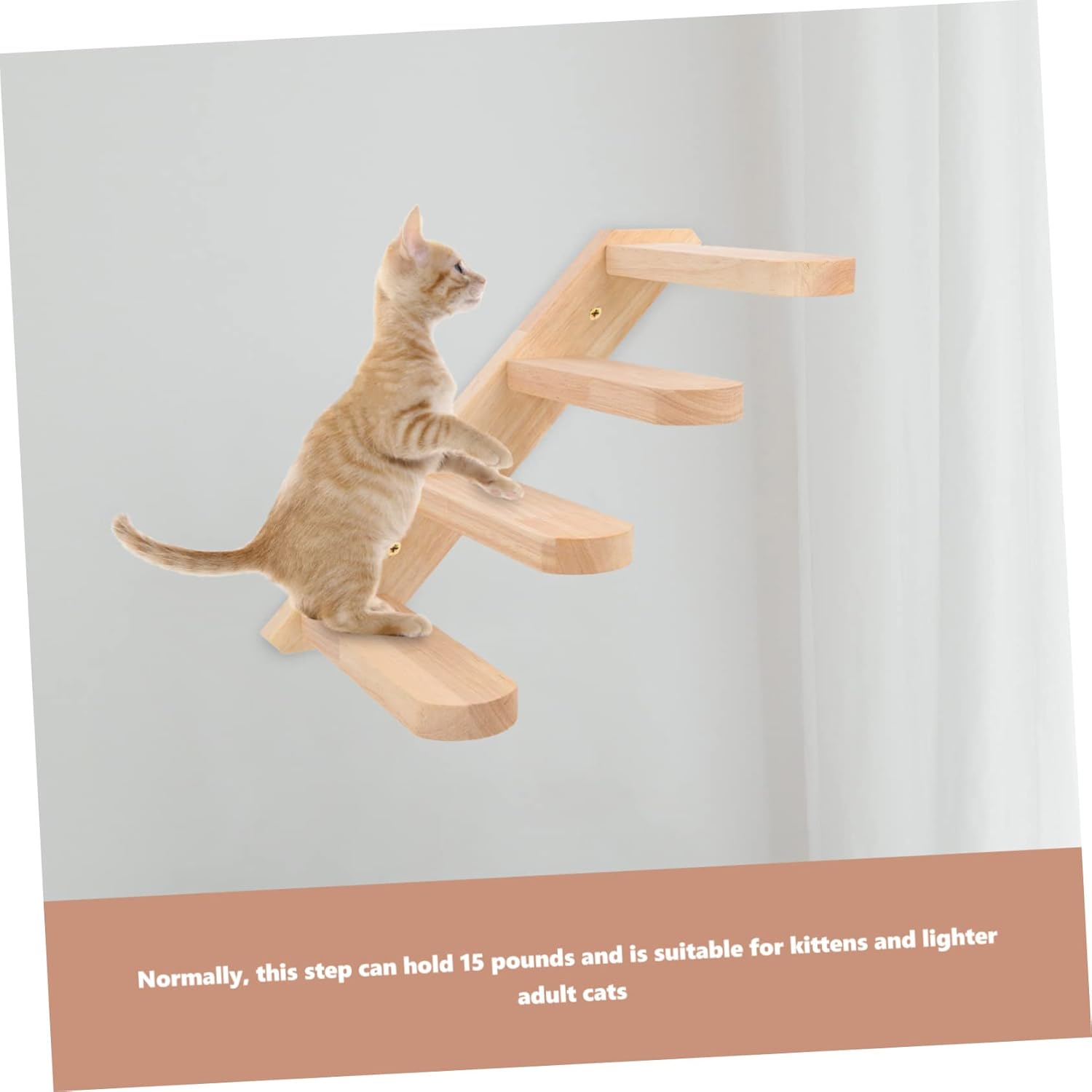 Wear Resistant Solid Wood Cat Shelf Wall Mounted Climbing Platform for Indoor Cats and Kittens Smooth Surface for Jumping and Perching