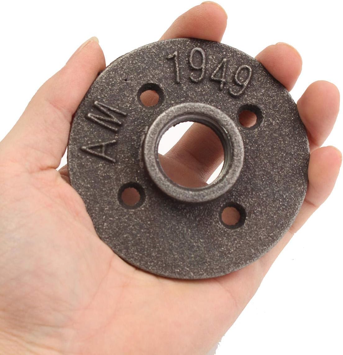 Lathe tools 10pcs 3/4 Inch Black Malleable Iron Floor Flange Fitting Pipe NPT Antique Wall Flange Seat