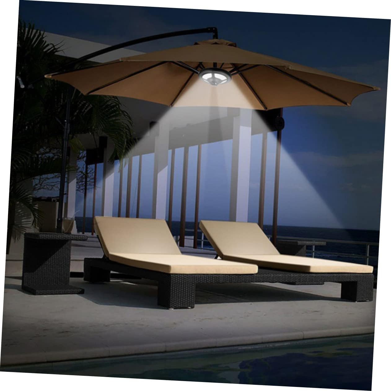 DOITOOL 1Pc Multifunctional LED Umbrella Lamp Battery Powered Camping Tent Light Portable Patio Umbrella Light for Outdoor Activities Durable Design