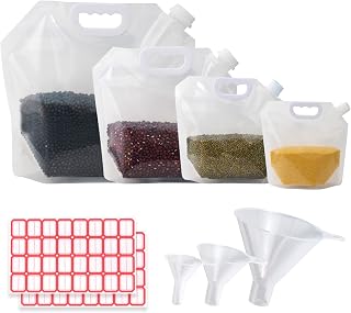 Cereal Storage Bag, Rice Containers Storage with Lids Moisture Resistant Home Essentials. 10PCS - Kitchen Organization for Chicken Stock, Beans, Oatmeal, Grain, Flour, Barley.