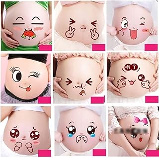 妊娠中の腹のステッカー マタニティフォト ボディペイントシール 腹のステッカー プレゼント マタニティシール タトゥーシール 贈り物 1セット 写真 小道具 無毒 安全 面白い かわいい