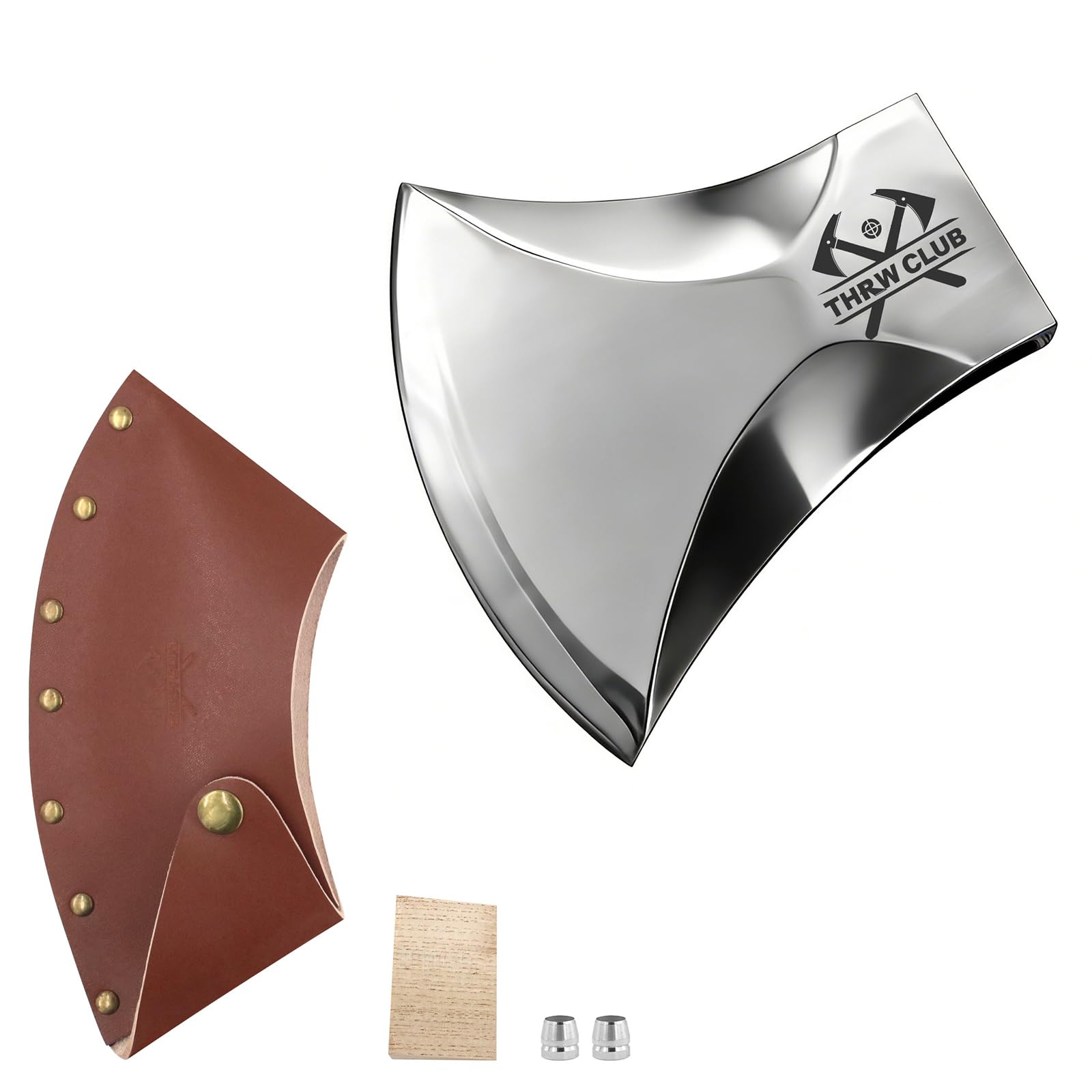 Forged Professional Wood Splitting Axe Head, 1065 High Carbon Steel, Tree Felling Axe Head, Racing Axes Head with Leather Sheath- Weight - 5.8lbs