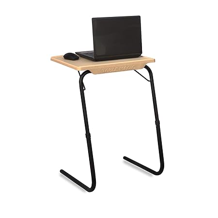 TABLE MAGIC Multipurpose Laptop Table Mat Finish Top PP Steel 53 * 40 * 73cm 6 Heights and 3 Angles Adjustable Foldable (Gold Marble)
