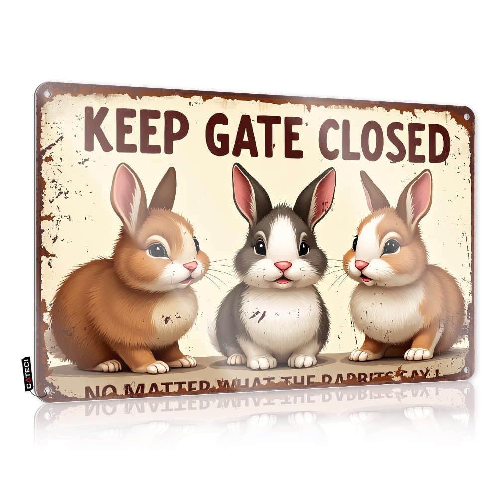 Fzfn Colour Keep Gate Closed. No Matter What The Rabbits Say! Posters Girly Bathroom Decor Decorative | Pretty Waterproof Hanging Art For Checkout Living Room(30X40cm)
