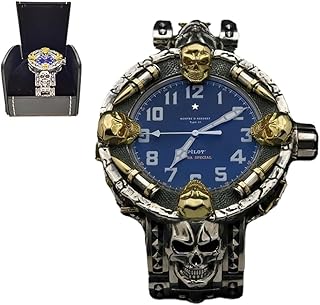 Mysterious Forbidden Bullet Skull Wrist Watch, Men's Wrist Watches Skull Watches, Skull Watches for Men Bullet Skull Wrist Watch Skeleton Wrist Watch for Men Cool Dial Designer Watches