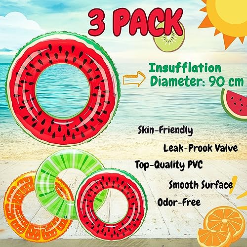 Lubibi 3 Pezzi Salvagente Gonfiabile,90 CM Anello