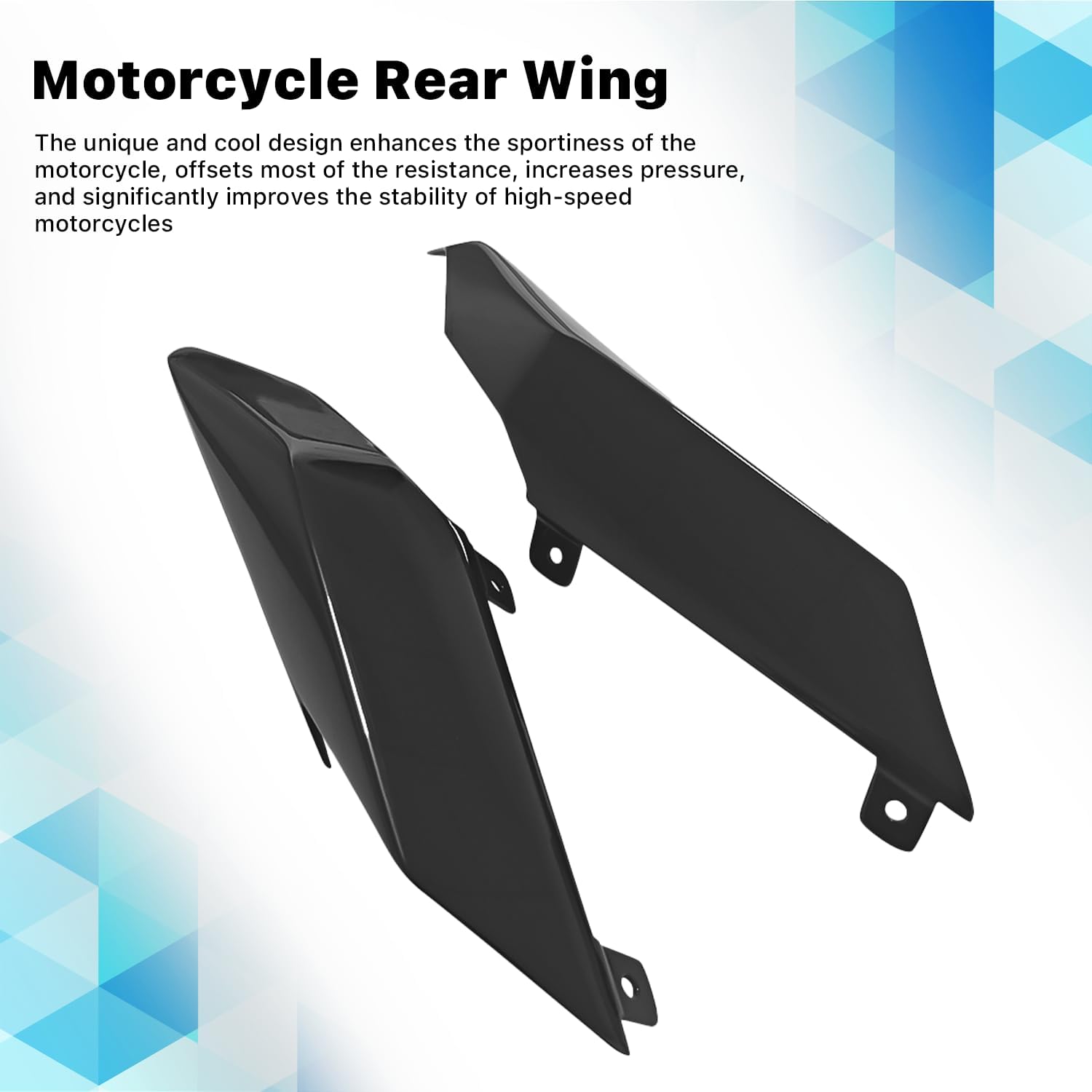 Motorcycle Rear Spoiler Wing Fairing Suitable For Kawasaki ZX-4R ZX-4RR ZX-25R/SE 2020-2024, Side Wind Fairing for Kawasaki (Bright Black)