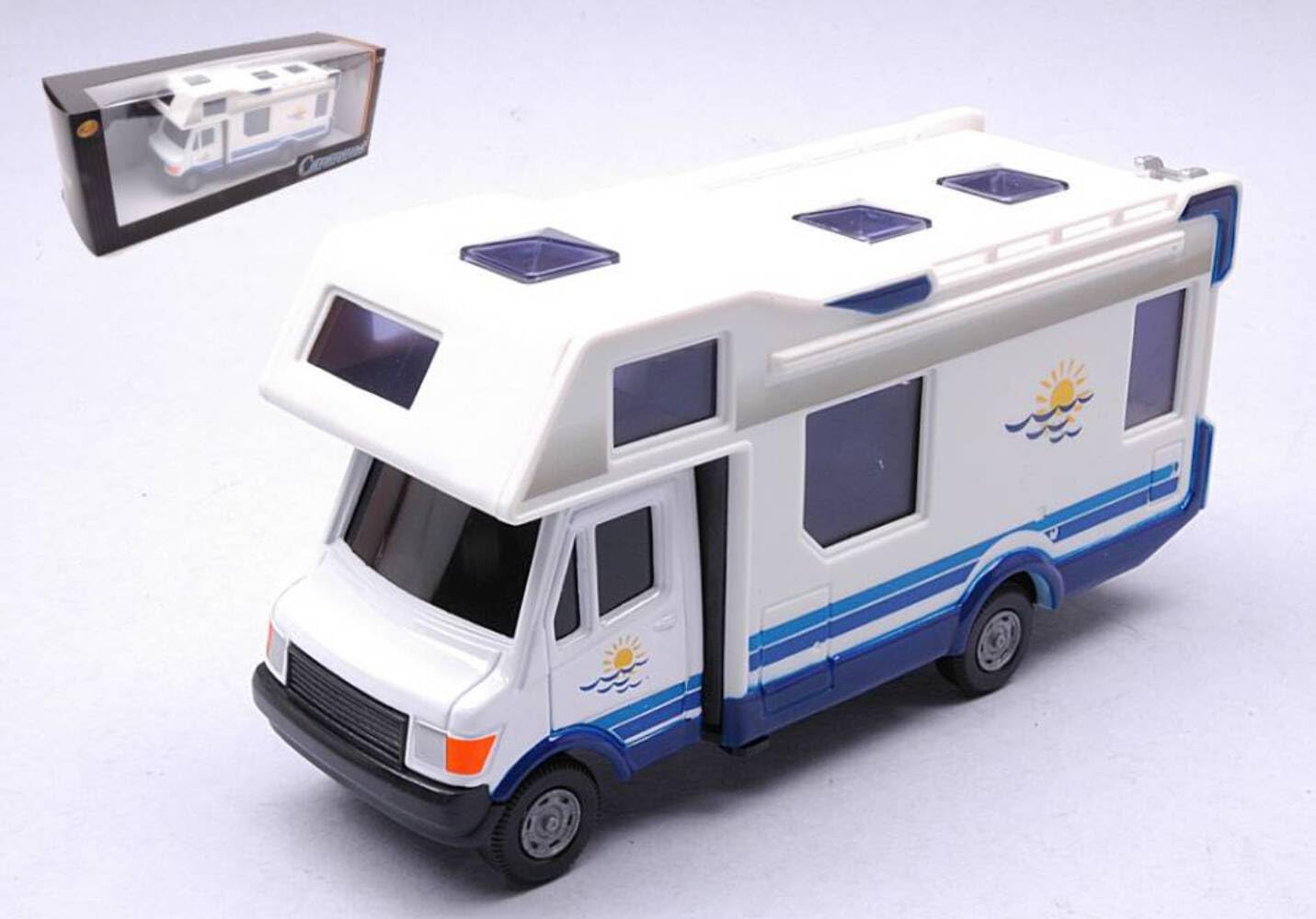 Cararama MODELLINO IN SCALA COMPATIBILE CON CAMPER MERCEDES HOME MOBILE WHITE 1:43 CA4-93510