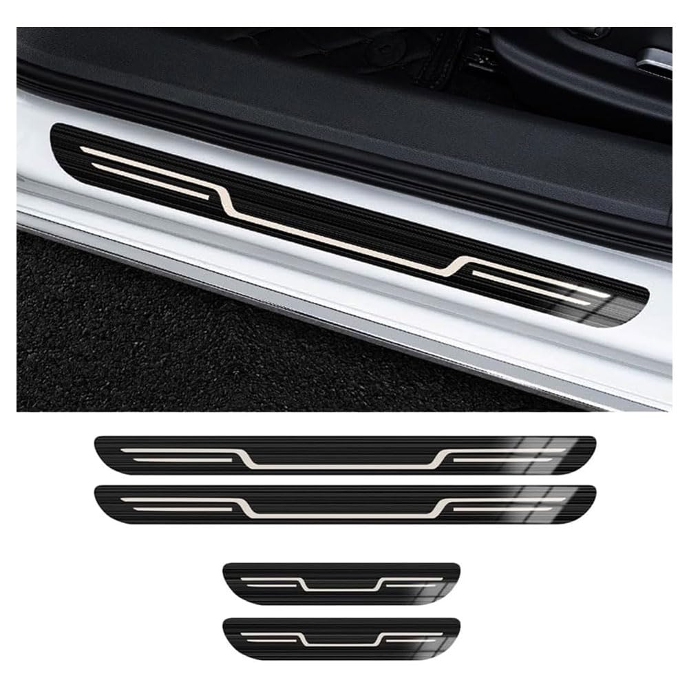 WUDIJING 4 Pièces Bandes De Seuil De Porte Automobile En Acier Inoxydable Pour Peugeot 308 II T9 I 2013-2021, Bande De Protection De Pédale De Seuil De Porte Voiture,D