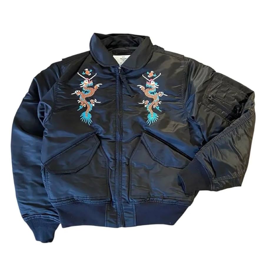 【新品タグ付】HOUSTON 米軍　刺繍フライトジャケット CWU-45 Amazon.co.jp: タグ付HOUSTON 米軍 刺繍フライトジャケット CWU