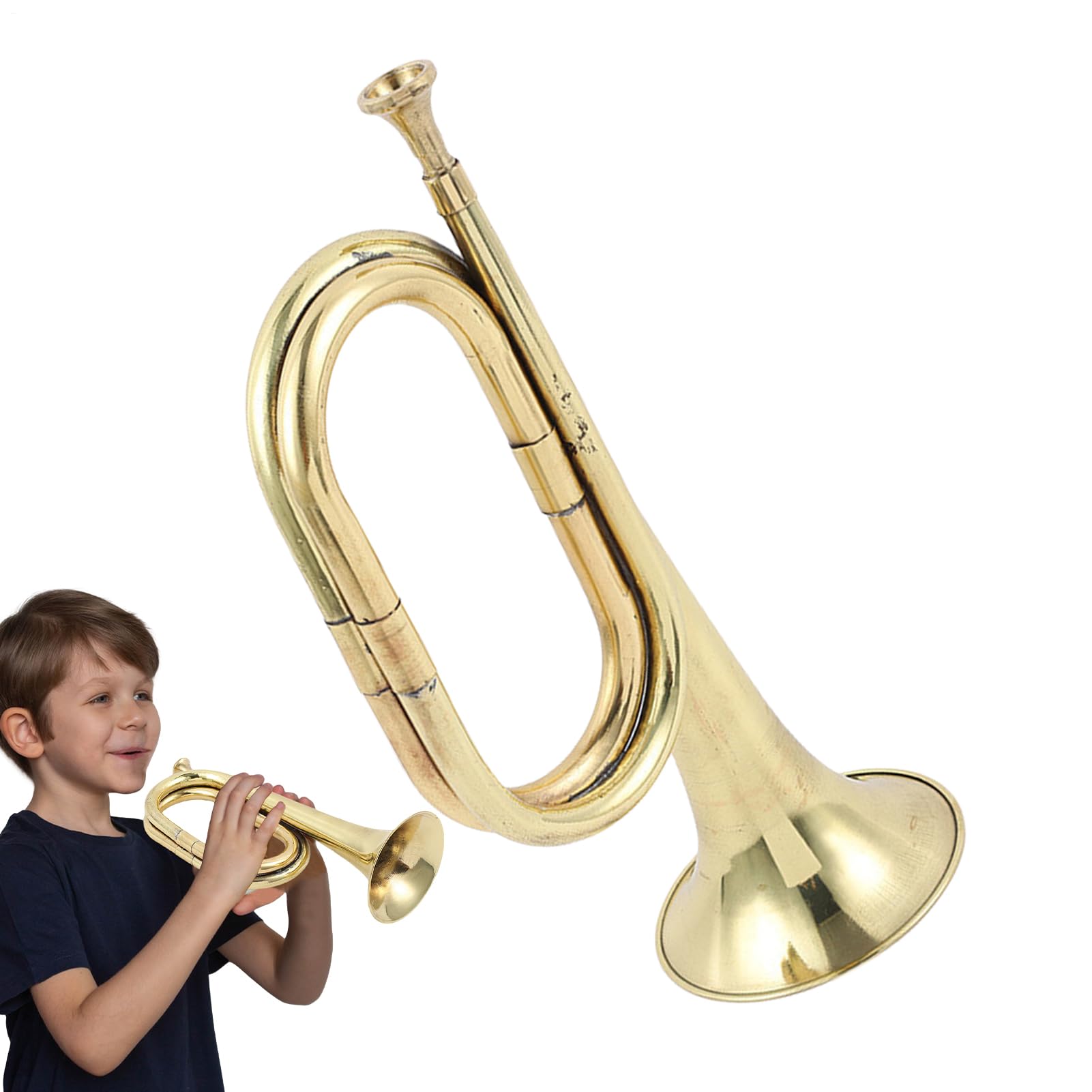 Militär Fanfare Aus Metall – Kupfer 30,5cm 300g | Kinder Blasinstrument | Signalhorn Für Übung Aufführungen Und Feierliche Anlässe