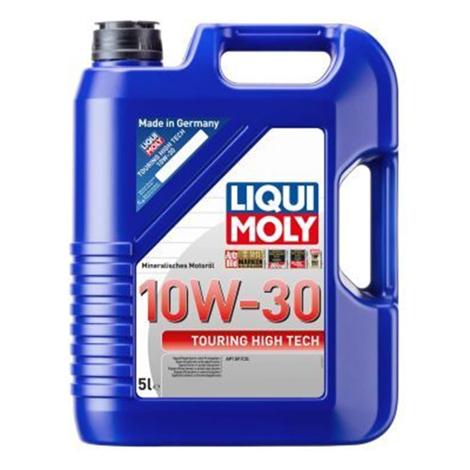 LIQUI MOLY Huile moteur Touring High Tech 10W-30 Huile minérale API SF API CD 5 L Compatible avec BMW 3 Berline E30, VW Golf I Cabriolet 155, TOYOTA Yaris 3/5 portes P9, SUZUKI JIMNY FJ, MAZDA MX-5 II
