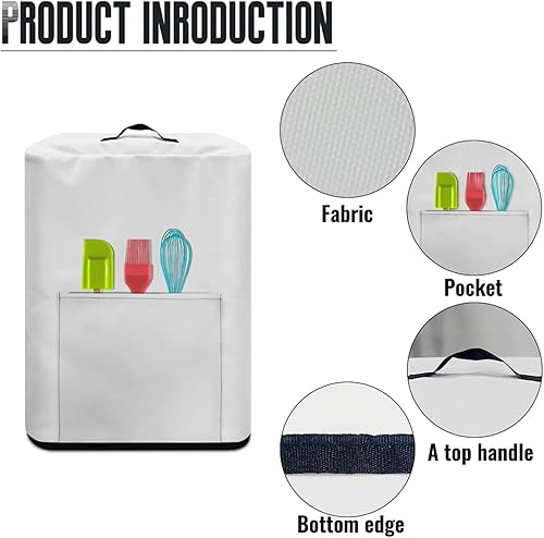 Miniatura 7 de DISNIMO Funda eléctrica para freidora de aire floral de pollo con bolsillo de almacenamiento y asa superior, a prueba de polvo y huellas dactilares