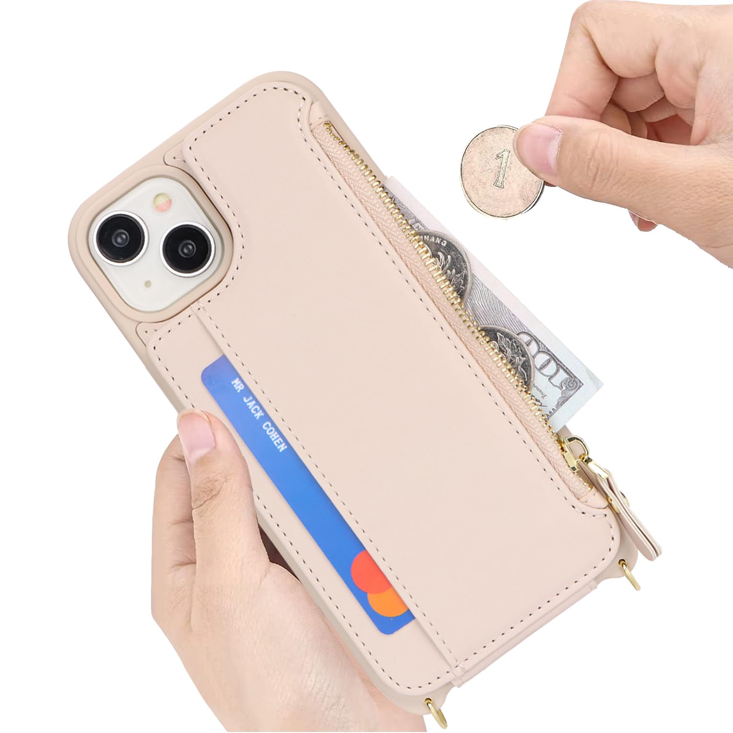 SailorTech for iPhone 15 Plus Phone Case with Credit Card Holder for Women iPhone 15 Plus Leather Case Wallet Crossbody with Credit Card Slots Zipper Shockproof Case for Men - Image 4