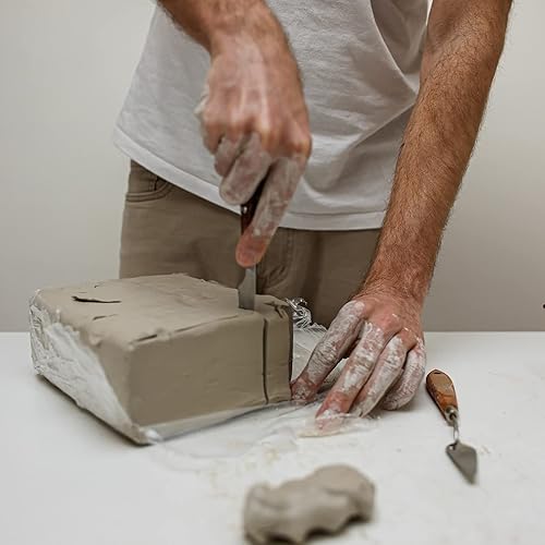 Miniatura 6 de ReArt Arcilla natural seca al aire, arcilla de cerámica de 10 libras con 40 herramientas de cerámica, juego de herramientas de escultura de arcilla,