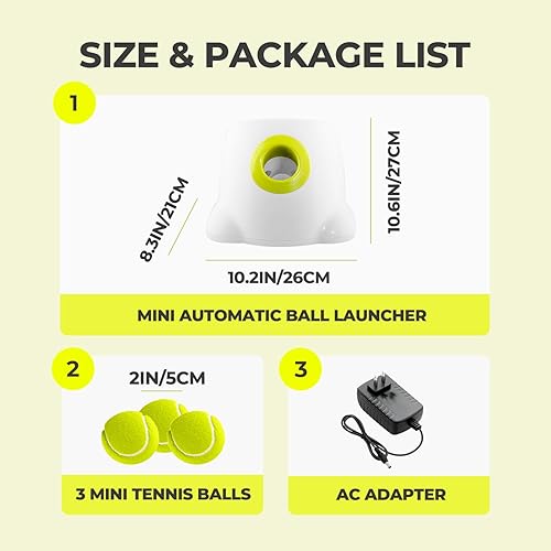 Miniatura 8 de ALL FOR PAWS Lanzador automático de bolas para perros pequeños y medianos, máquina interactiva de lanzamiento de pelotas de tenis para perros,