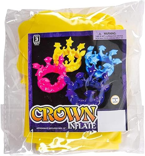 Miniatura 8 de Coloridas coronas inflables - tamaño niñosadultos pequeños. Princesa, reina, King, recuerdo de fiesta de la realeza