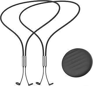 Earplug Lanyard with Magnetic Safety Cord – 2 Pack Silicone Anti-Loss Strap with Case | Tug-Resistant, Quick Access, Easy to Install | Compatible with Earplugs, Earbuds, Earphones, Black