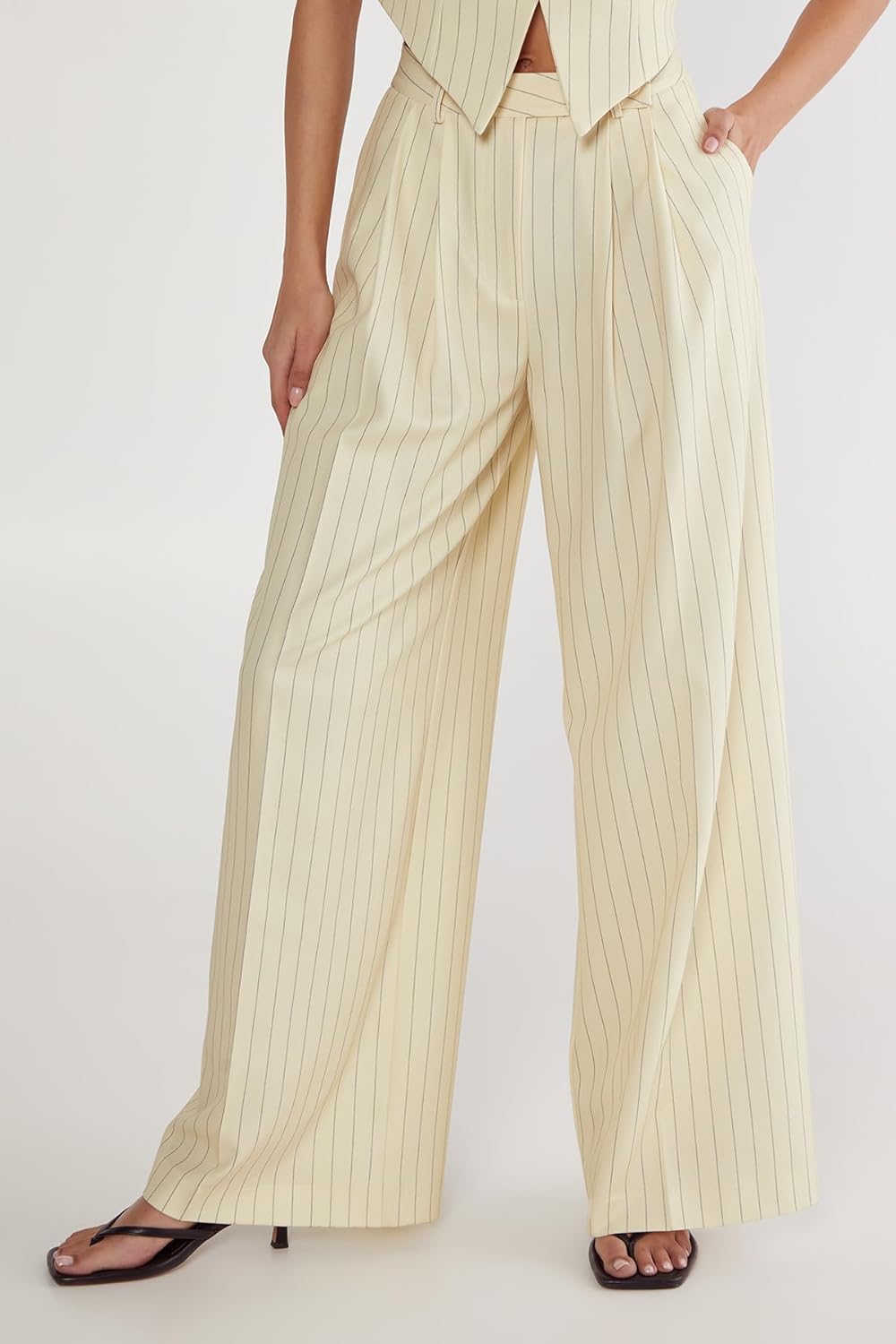 Nasty Gal Butter Pinstripe Tailored Pant