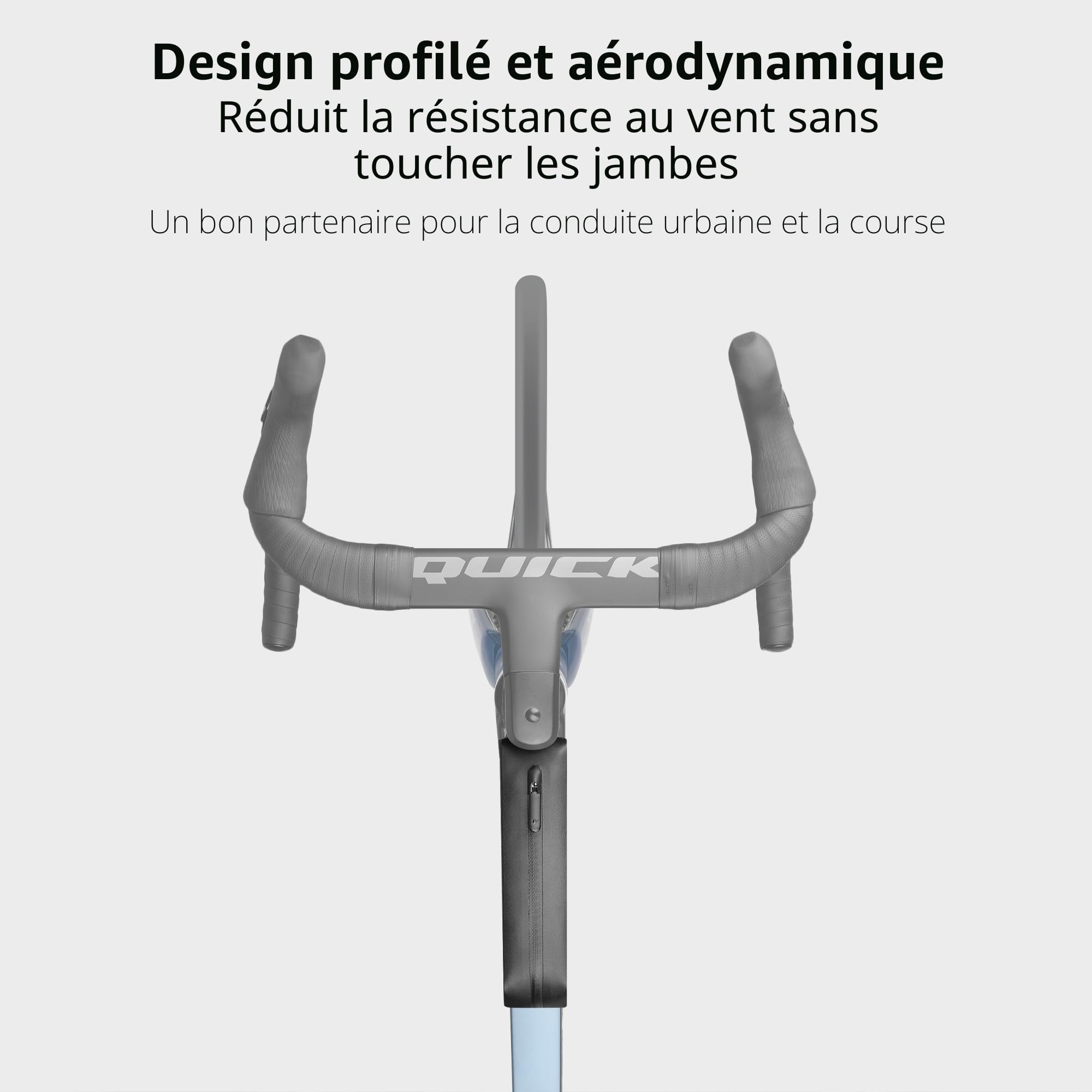 Rhinowalk Sac de cadre de vélo avec fermeture éclair, étanche et stable, sac de vélo professionnel, accessoires de cyclisme pour VTT et vélo de route, noir