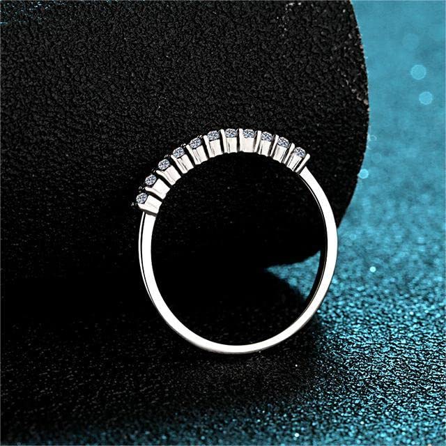 Moissanite Wedding Band Eternity Bands for Women 925 Sterling Silver with 18K White Gold Plated 0.22 Carat D Color VVS1 Stackable Lab Created Diamond Band Ring Moissanite Rings4