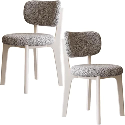 Miniatura 54 de YVYKFZD Solid Wood Dining Chairs, Fabric Dining Room Chair Set of 2/4/6, Upholstered Kitchen Chairs with Curved Backrest, Armless Living Room Chair,