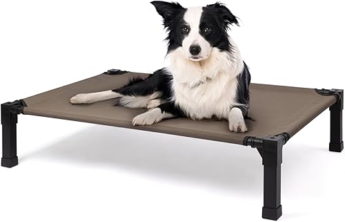 Miniatura 10 de Cama elevada refrescante para perros, catre elevado para perros con malla transpirable lavable y marco de metal, portátil para uso en exteriores e